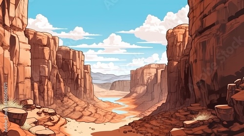 Breathtaking natural canyons . Fantasy concept , Illustration painting. © X-Poser