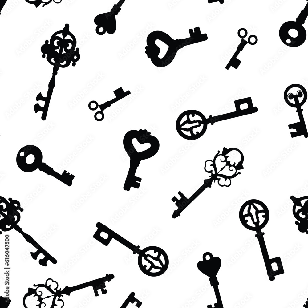 Seamless key pattern illustration background in vector. A seamless ...