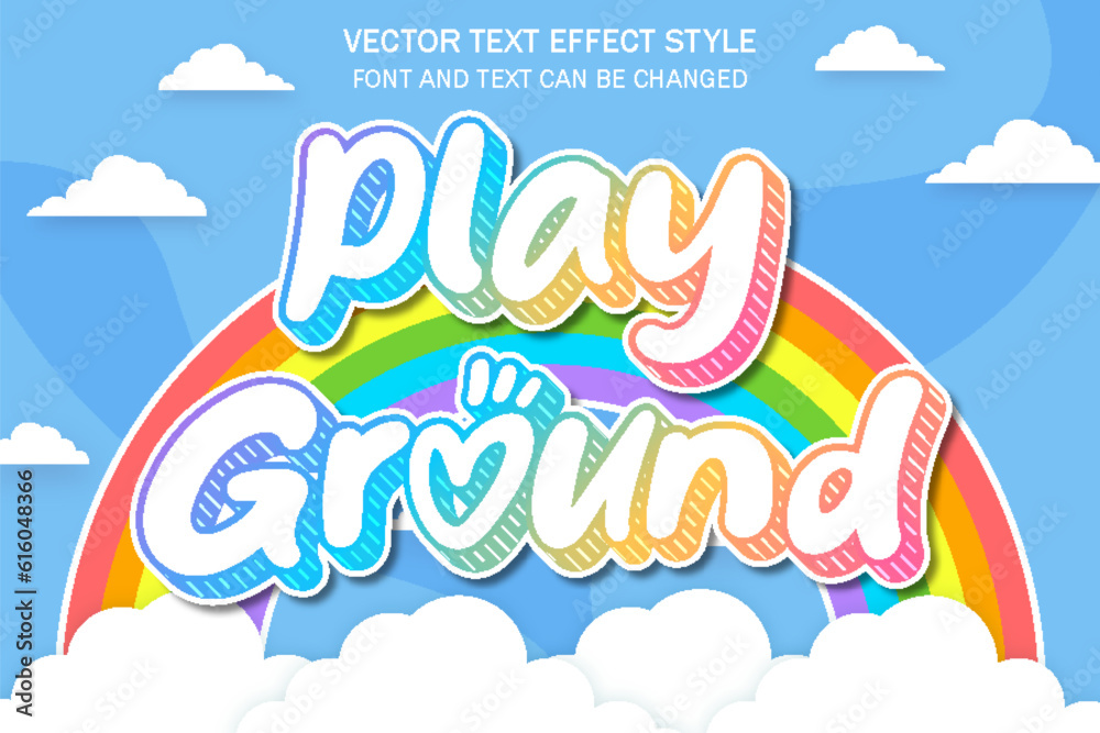 playground baby children fantasy typography editable text effect font ...
