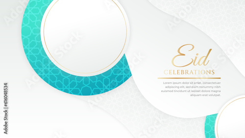 vector beautiful eid mubarak islamic white and gold