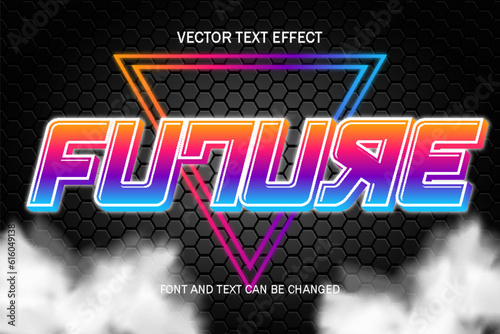 future tech font typography 3d editable text effect style lettering template technology background design