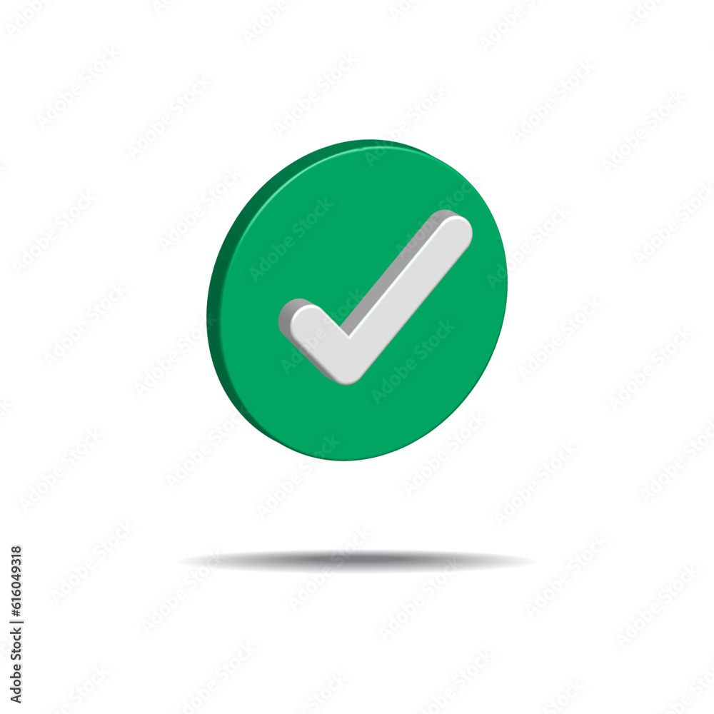 3D Realistic check mark button vector illustration 3D Realistic check mark button vector illustration