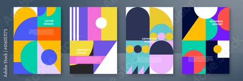 Modern Vector colorful minimal background with geometric shapes elements