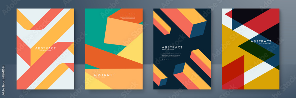 Artworks, posters inspired postmodern of vector abstract dynamic ...