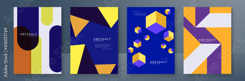 ector colorful geometrical covers with abstract shapes