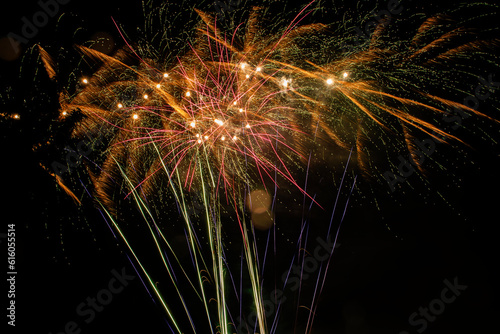 Colorful of fireworks display celebration feu artifice