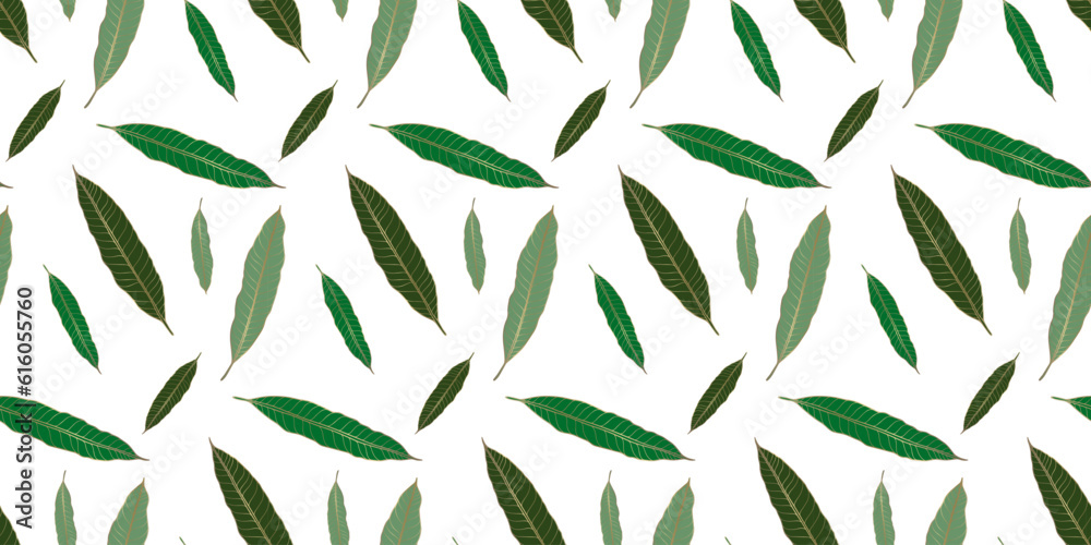 Botanical seamless pattern with green leaves and gold outline on a white background. Pattern for decor, wallpapers, textiles, wrapping paper. Botanical seamless pattern with green leaves and gold outline on a white background. Pattern for decor, wallpapers, textiles, wrapping paper.