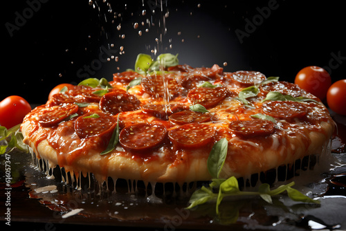 pizza with tomato sauce