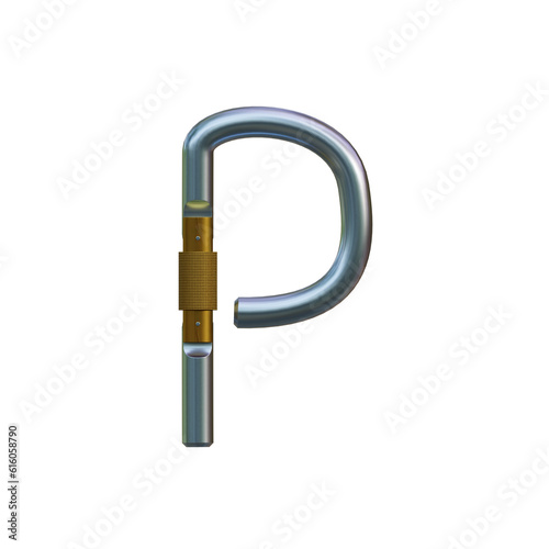 Carabiner Tech 3D Alphabet or PNG Letters