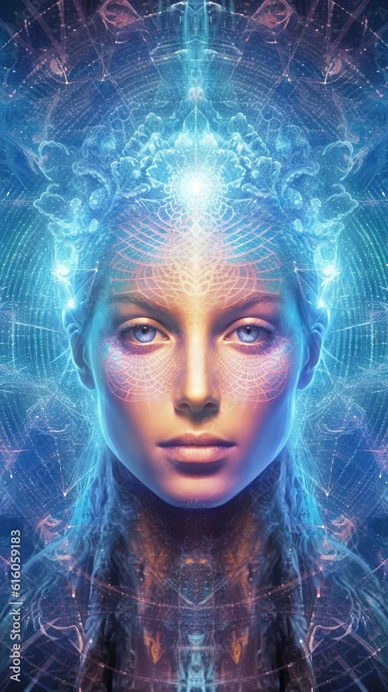 Female spiritual guide, young starseed woman, concept of love ...