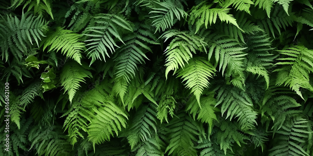 Wald Hintergrund mit Farnblätter KI