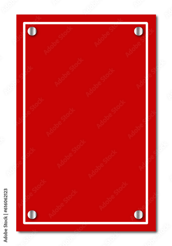 Red Blank Plate with Screws. Can be used as a Text Frame. Red Blank Plate with Screws. Can be used as a Text Frame.