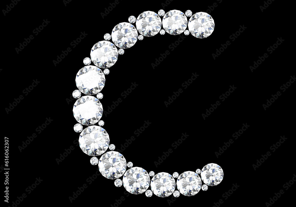 Diamond letters with gemstones (high resolution 3D image) Diamond letters with gemstones (high resolution 3D image)
