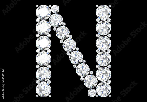 Diamond letters with gemstones (high resolution 3D image)