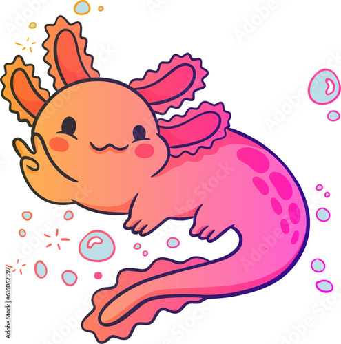 Cute Axolotl with victory sign