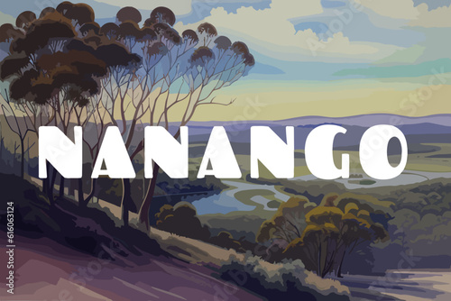 Nanango: Beautiful painting of an Australian scene with the name Nanango in Queensland photo