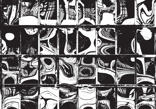 Vector illustration of abstract white and black squares