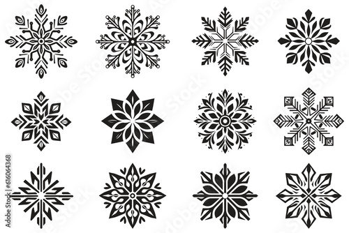 snowflake in flat style isolated on background