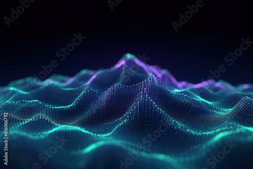 abstract futuristic background with pink blue glowing neon moving high speed wave lines and bokeh lights. Data transfer concept Fantastic wallpaper, Ai Generative