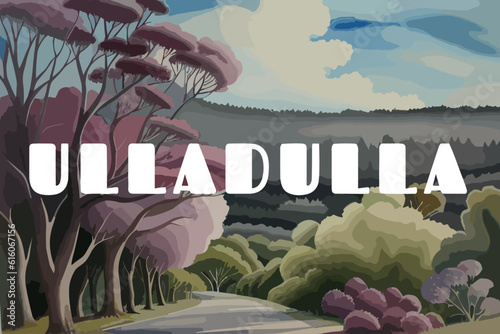 Ulladulla: Beautiful painting of an Australian scene with the name Ulladulla in New South Wales photo