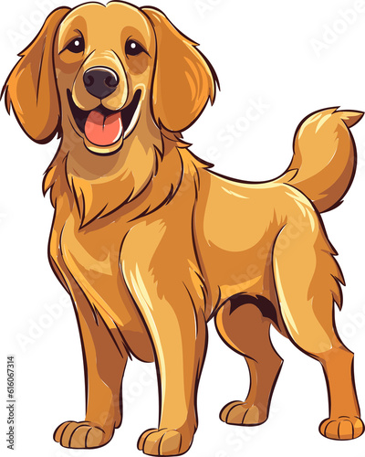 Golden Retriever Glory Radiant Dog Vector Illustration