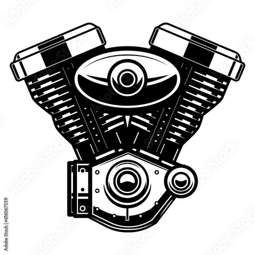 motorcycle engine vector isolated on white	