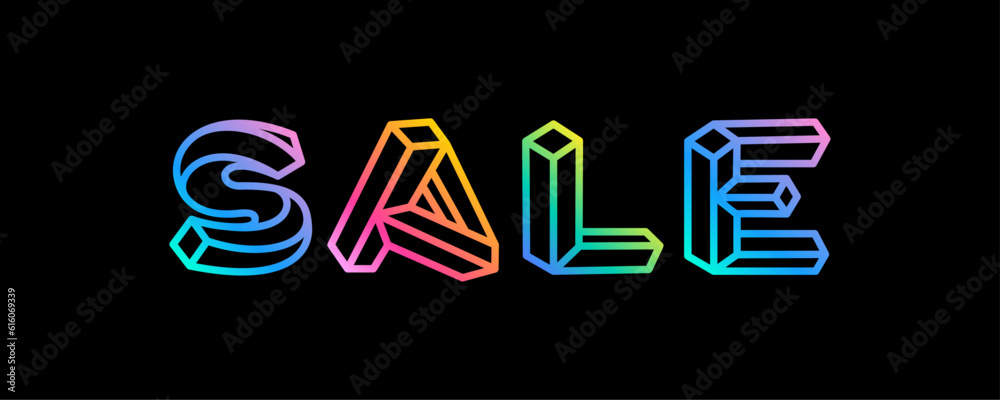 Fotografie Isometric Sale lettering
