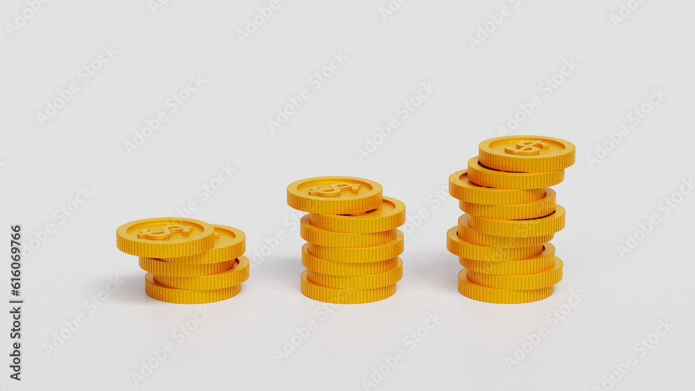 Golden coin stack. Abundance, richness, banking investment, financial independence, Pile currency premium treasure business wage earnings salary lottery win. 3D illustration Golden coin stack. Abundance, richness, banking investment, financial independence, Pile currency premium treasure business wage earnings salary lottery win. 3D illustration