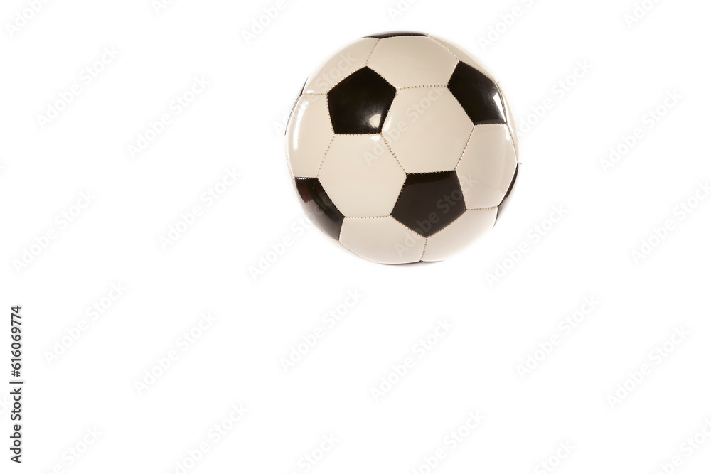 Clasic football ball isolated on white background. Soccer ball. Nobody
