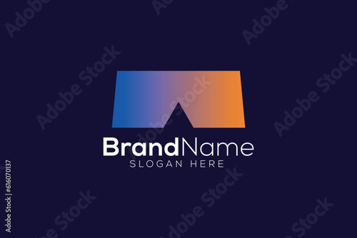 VR headset logo design template
