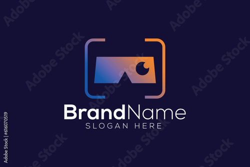 VR headset logo design template