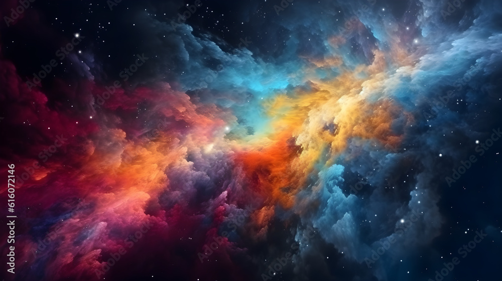 Fototapeta premium Stary night cosmos ,Colorful space galaxy cloud nebula ,generative ai