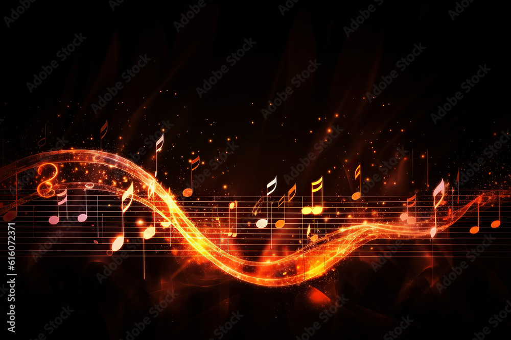ai generated Illustration of an Abstract Background with Music notes ...