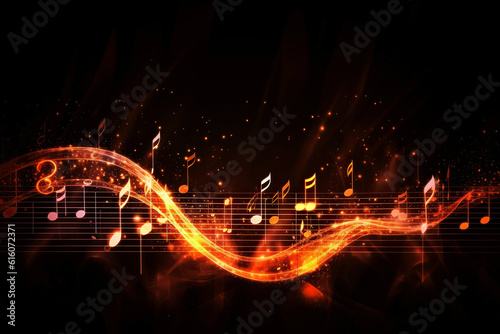 ai generated  Illustration of an Abstract Background with Music notes photo