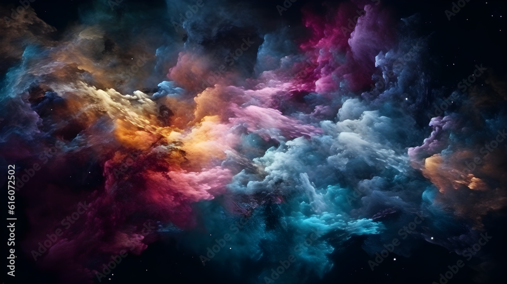 Stary night cosmos ,Colorful space galaxy cloud nebula ,generative ai
