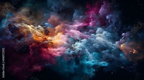 Stary night cosmos  Colorful space galaxy cloud nebula  generative ai