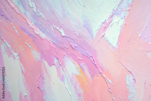 Closeup of abstract background rough colorful multicolored art painting texture, pallet knife paint on canvas, with impasto oil brushstroke. - Generative AI