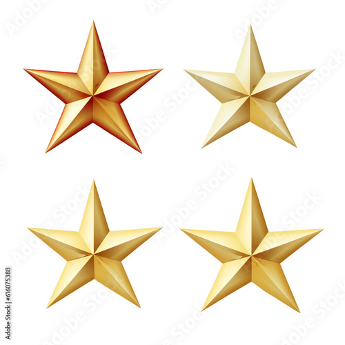 set star in 3d style white background.
