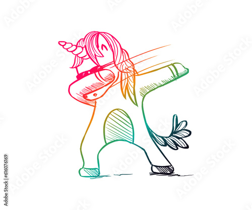 Dabbing Einhorn - Vektor