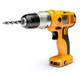 electric cordless screwdriver drill isolated on white background, created with Generative AI technology