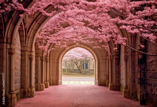 Rows of cherry trees