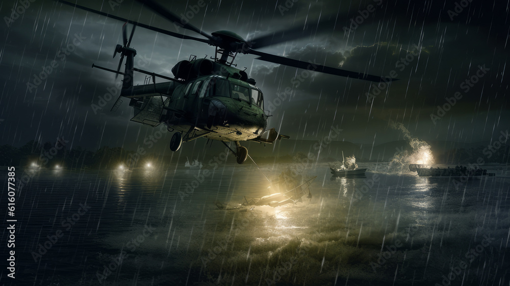 military helicopter transports soldiers. military helicopter transports soldiers.