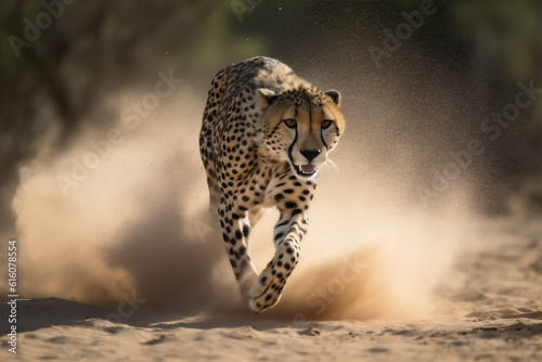 cheetah in national park, Running