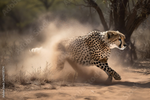 cheetah in national park, Running
