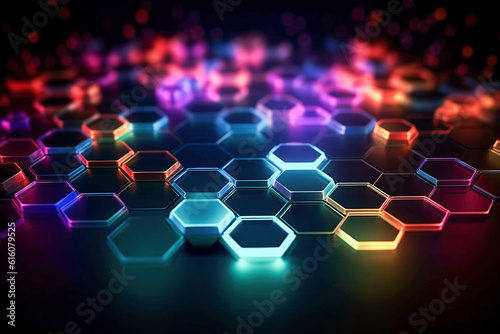 Ai generative. Abstract background, hexagon pattern