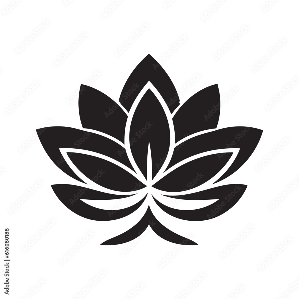 Rose silhouette logo isolated on white background Rose silhouette logo isolated on white background