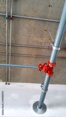 Piping works for sanitary systems installed inside the building