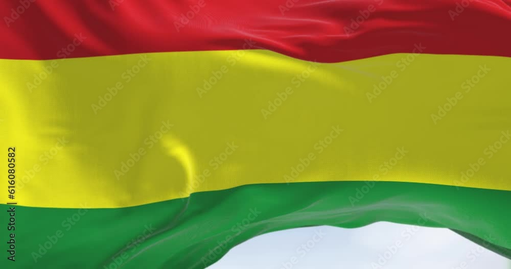Seamless loop in slow motion of Bolivia national flag waving in the wind Seamless loop in slow motion of Bolivia national flag waving in the wind