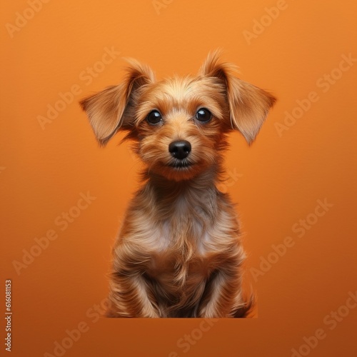 an art for a brown cute dog 