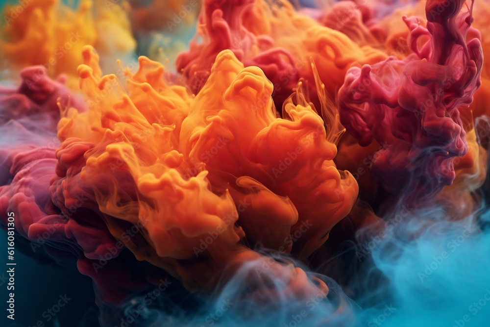 Fluid smoke paint pouring background Generative AI Fluid smoke paint pouring background Generative AI